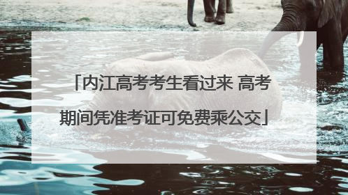 内江高考考生看过来 高考期间凭准考证可免费乘公交
