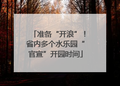 准备“开浪”！省内多个水乐园“官宣”开园时间