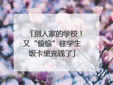 别人家的学校！又“偷偷”往学生饭卡里充钱了