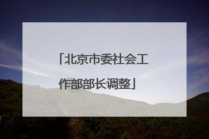 北京市委社会工作部部长调整