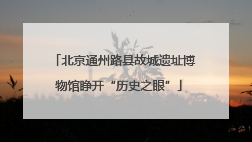 北京通州路县故城遗址博物馆睁开“历史之眼”