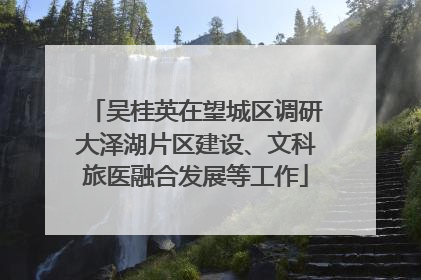吴桂英在望城区调研大泽湖片区建设、文科旅医融合发展等工作