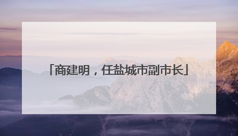 商建明，任盐城市副市长