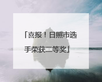 喜报！日照市选手荣获二等奖