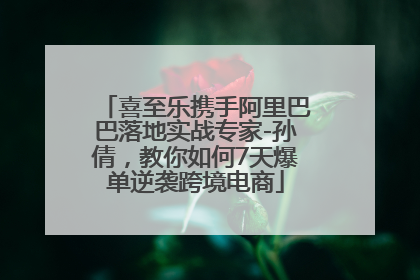 喜至乐携手阿里巴巴落地实战专家-孙倩，教你如何7天爆单逆袭跨境电商