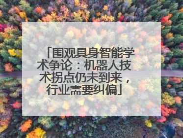 围观具身智能学术争论：机器人技术拐点仍未到来，行业需要纠偏