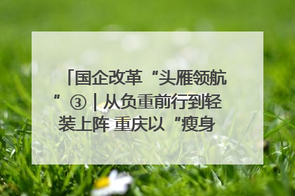 国企改革“头雁领航”③｜从负重前行到轻装上阵 重庆以“瘦身”谋“健体”