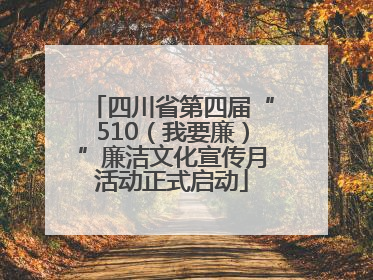 四川省第四届“510（我要廉）”廉洁文化宣传月活动正式启动