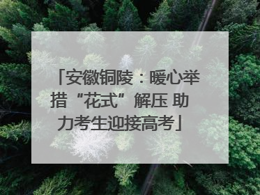 安徽铜陵：暖心举措“花式”解压 助力考生迎接高考
