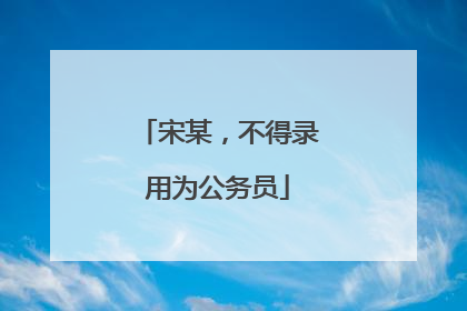 宋某，不得录用为公务员