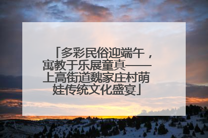 多彩民俗迎端午，寓教于乐展童真——上高街道魏家庄村萌娃传统文化盛宴