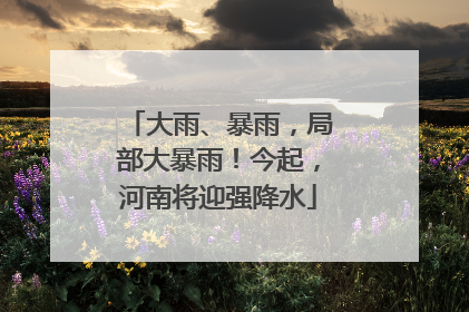 大雨、暴雨，局部大暴雨！今起，河南将迎强降水