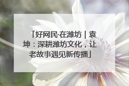 好网民·在潍坊｜袁坤：深耕潍坊文化，让老故事遇见新传播