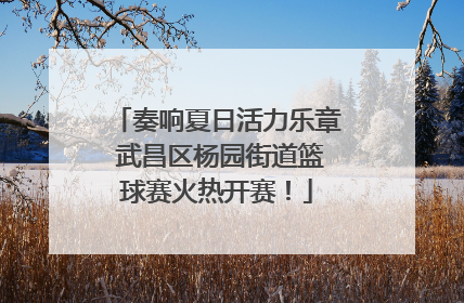 奏响夏日活力乐章 武昌区杨园街道篮球赛火热开赛！