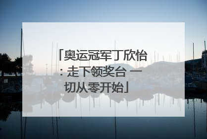 奥运冠军丁欣怡：走下领奖台 一切从零开始