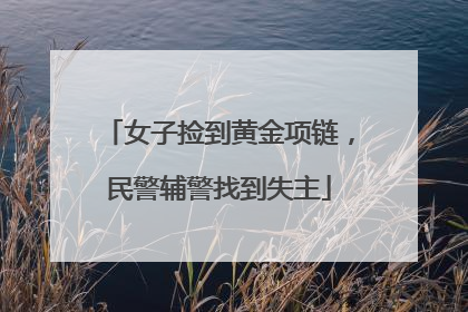 女子捡到黄金项链，民警辅警找到失主