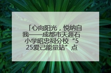 心向阳光，悦纳自我——成都市天涯石小学昭忠祠分校“525爱己能量站”点亮孩子心灵之旅