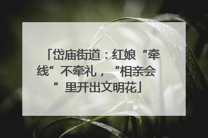 岱庙街道：红娘“牵线”不牵礼，“相亲会”里开出文明花