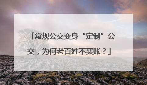 常规公交变身“定制”公交，为何老百姓不买账？