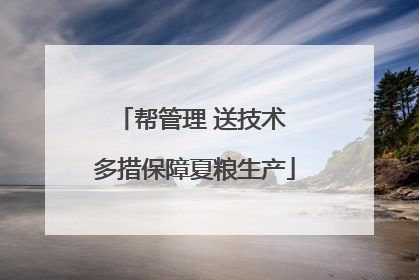 帮管理 送技术 多措保障夏粮生产
