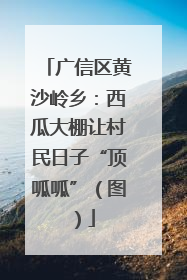 广信区黄沙岭乡：西瓜大棚让村民日子“顶呱呱”（图）