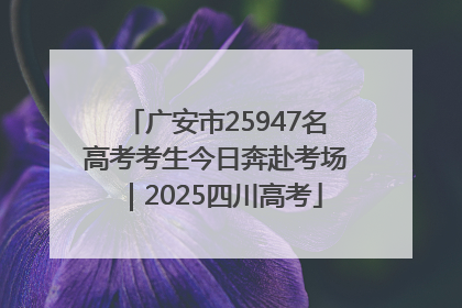 广安市25947名高考考生今日奔赴考场｜2025四川高考