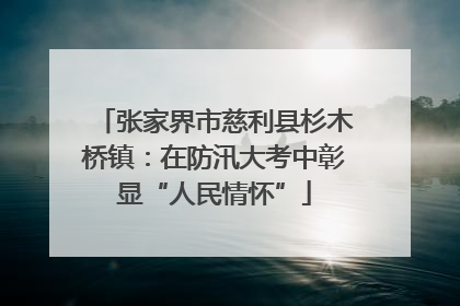 张家界市慈利县杉木桥镇：在防汛大考中彰显“人民情怀”