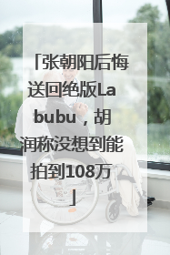 张朝阳后悔送回绝版Labubu，胡润称没想到能拍到108万