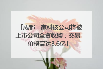 成都一家科技公司将被上市公司全资收购，交易价格高达3.6亿