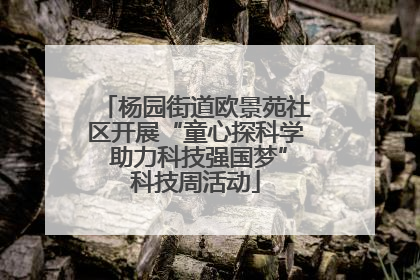 杨园街道欧景苑社区开展“童心探科学 助力科技强国梦”科技周活动
