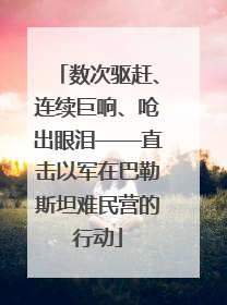数次驱赶、连续巨响、呛出眼泪——直击以军在巴勒斯坦难民营的行动