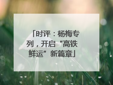 时评：杨梅专列，开启“高铁鲜运”新篇章