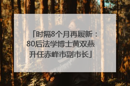 时隔8个月再履新：80后法学博士黄双燕升任赤峰市副市长