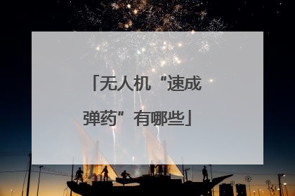 无人机“速成弹药”有哪些