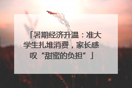 暑期经济升温：准大学生扎堆消费，家长感叹“甜蜜的负担”
