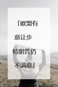 欧盟有意让步 特朗普仍不满意