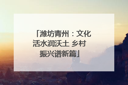 潍坊青州：文化活水润沃土 乡村振兴谱新篇
