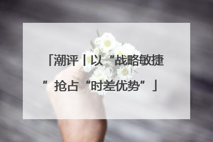 潮评丨以“战略敏捷”抢占“时差优势”