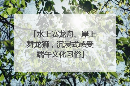 水上赛龙舟、岸上舞龙狮，沉浸式感受端午文化习俗