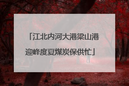 江北内河大港梁山港迎峰度夏煤炭保供忙