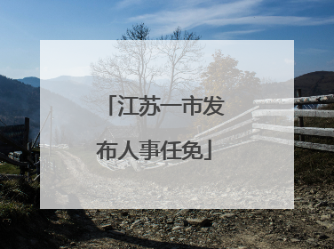 江苏一市发布人事任免