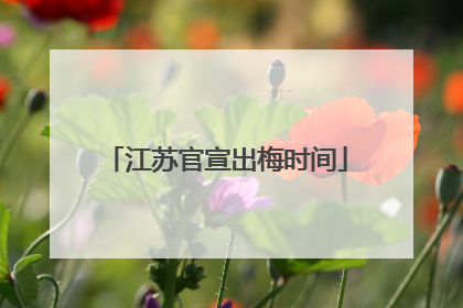 江苏官宣出梅时间