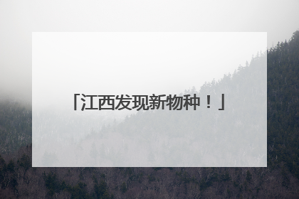 江西发现新物种！
