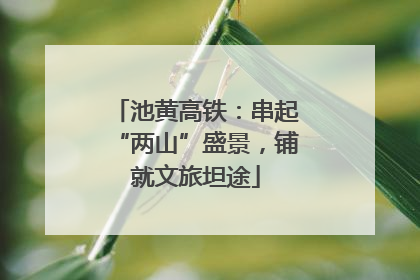 池黄高铁：串起“两山”盛景，铺就文旅坦途