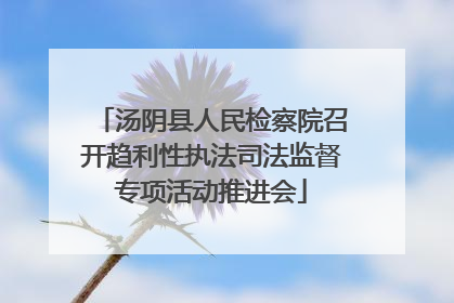 汤阴县人民检察院召开趋利性执法司法监督专项活动推进会