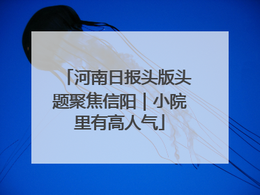 河南日报头版头题聚焦信阳｜小院里有高人气