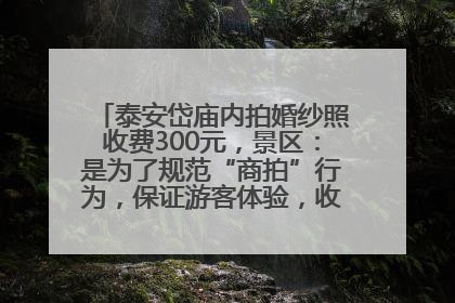 泰安岱庙内拍婚纱照收费300元，景区：是为了规范“商拍”行为，保证游客体验，收取费用全部上交国库