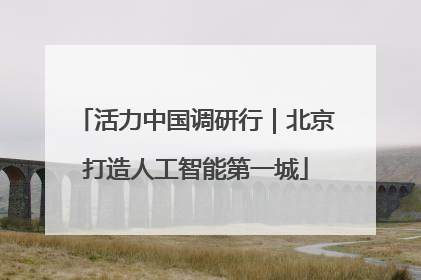 活力中国调研行｜北京打造人工智能第一城