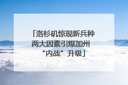 洛杉矶惊现新兵种 两大因素引爆加州“内战”升级
