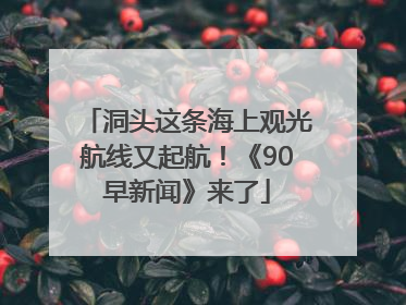 洞头这条海上观光航线又起航！《90早新闻》来了